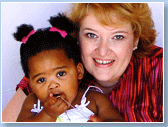 mother and child sleep training consultant at work